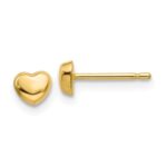 Yellow Gold Polished Heart Post Earrings