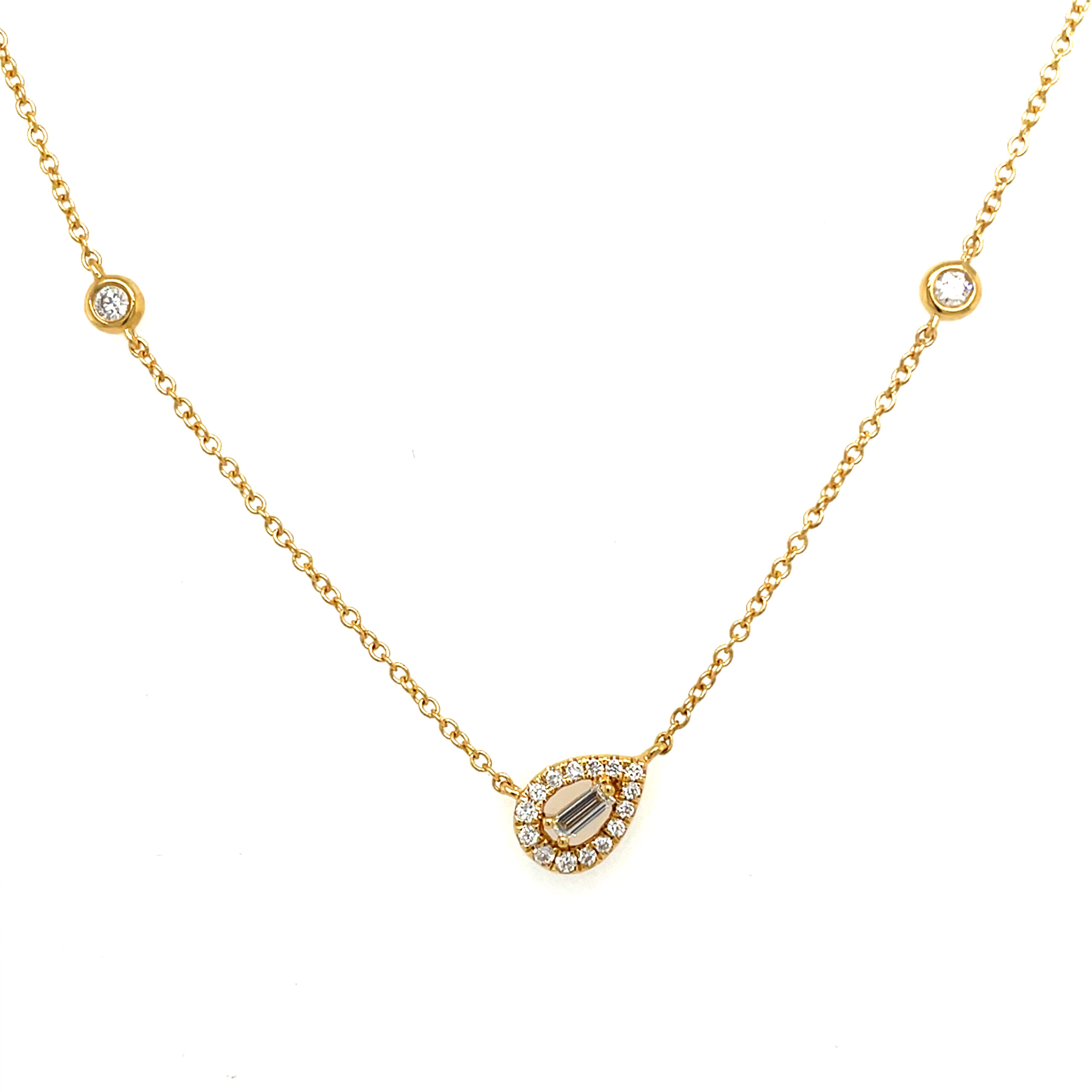 Yellow Gold Diamond Station Necklace