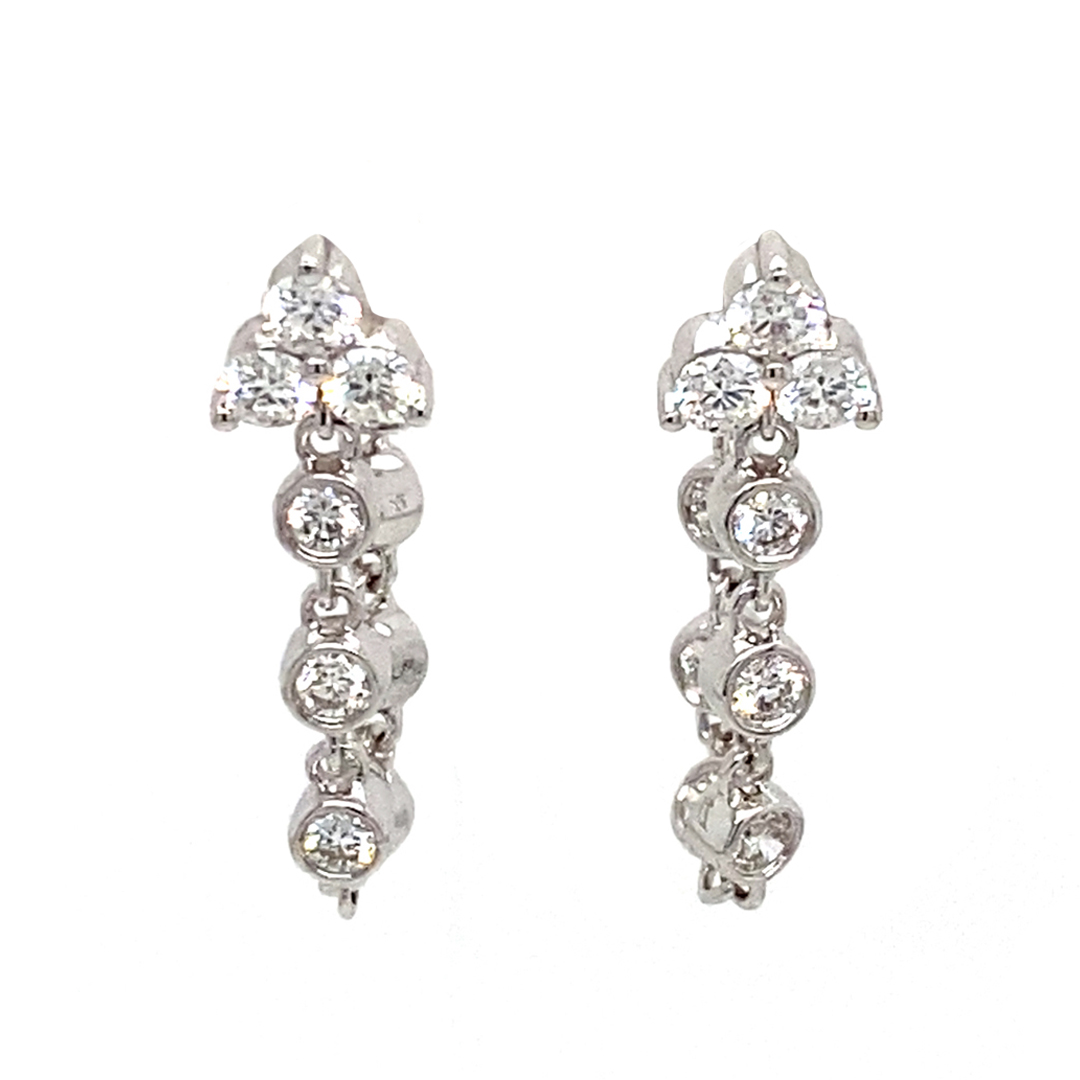 White Gold Diamond Drop Earrings