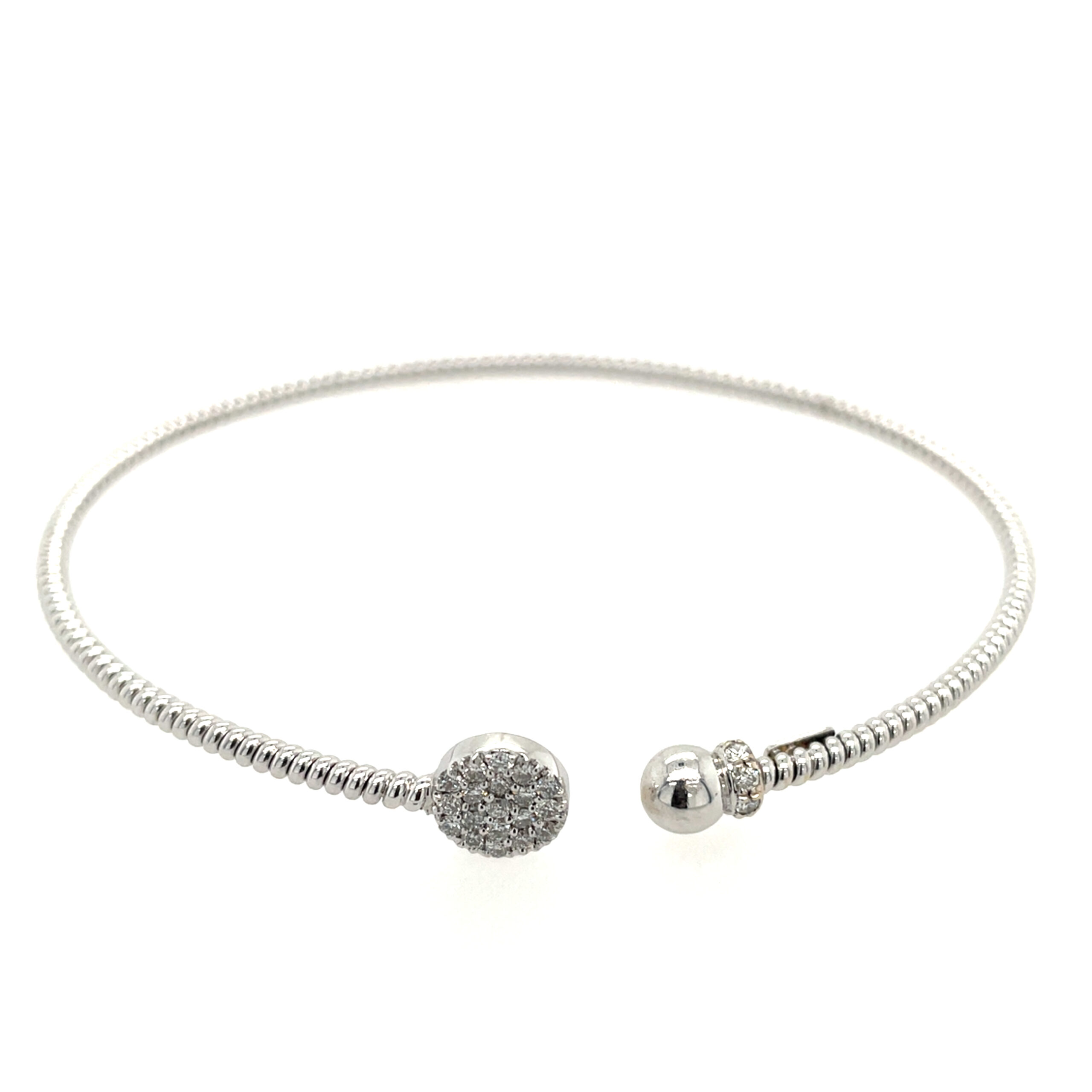 White Gold Diamond Flex Bangle Bracelet