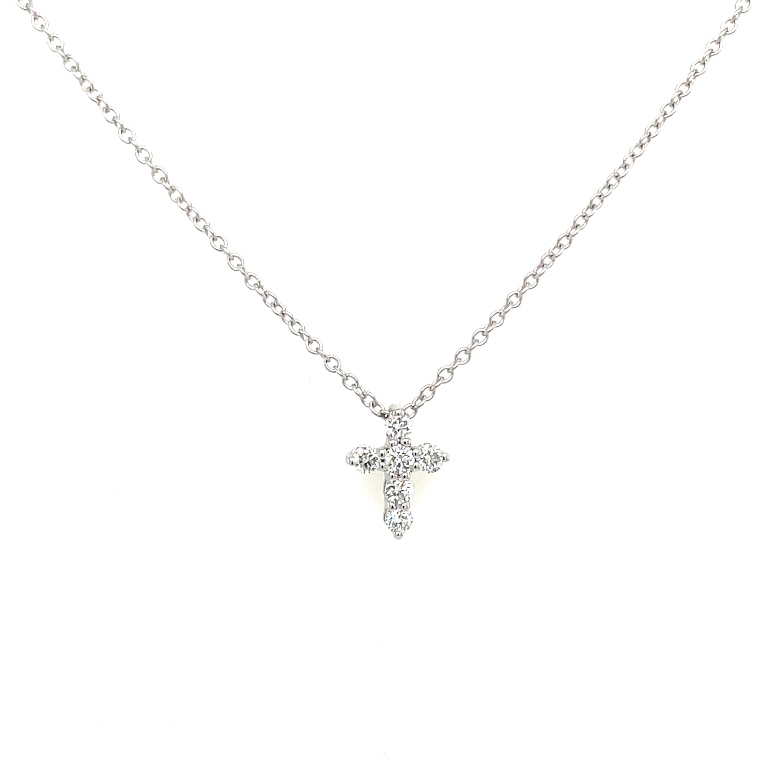 White Gold Diamond Cross Necklace