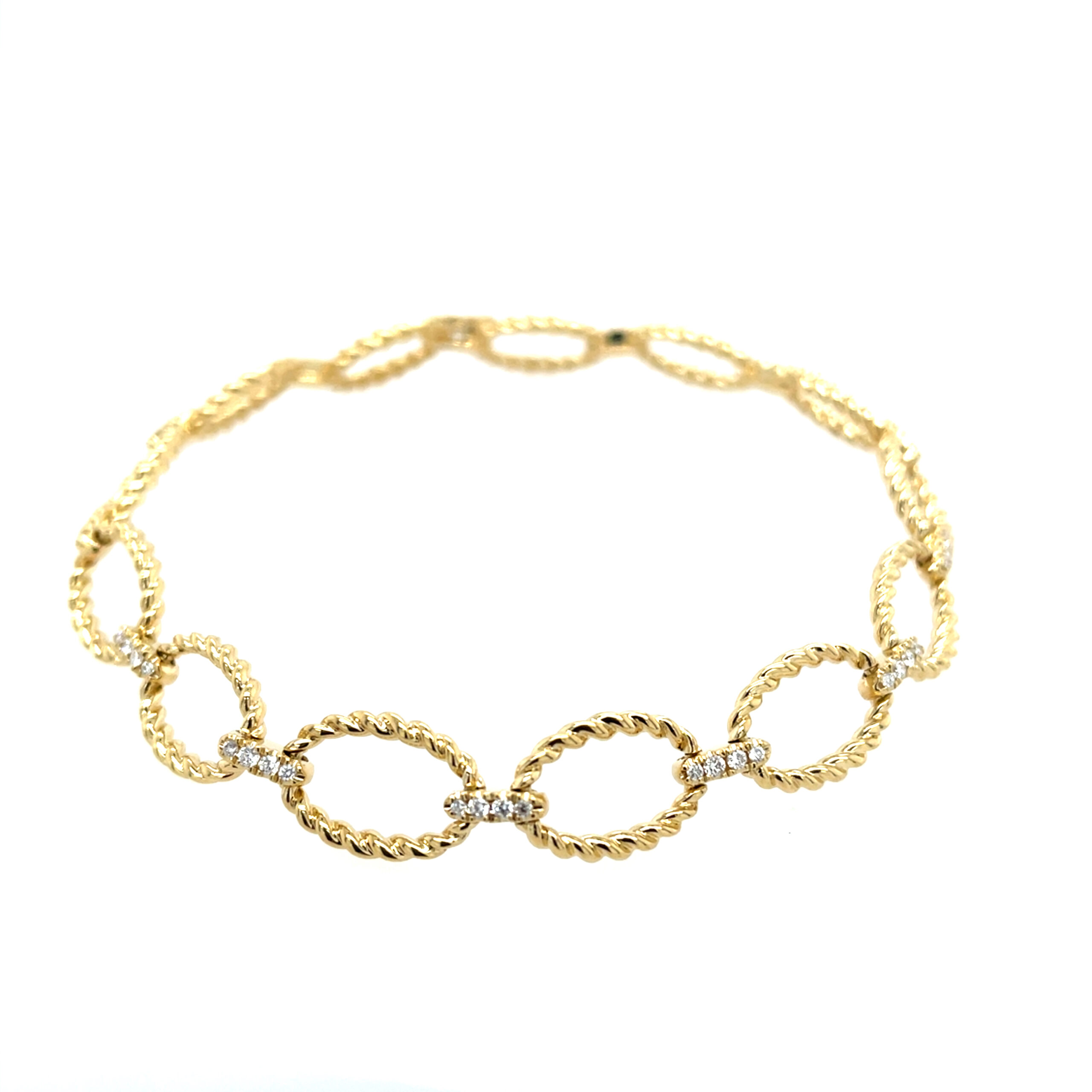 Yellow Gold Linked Diamond Bracelet