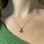 White Gold Peridot & Diamond Necklace