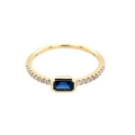 Yellow Gold Sapphire and Diamond Ring