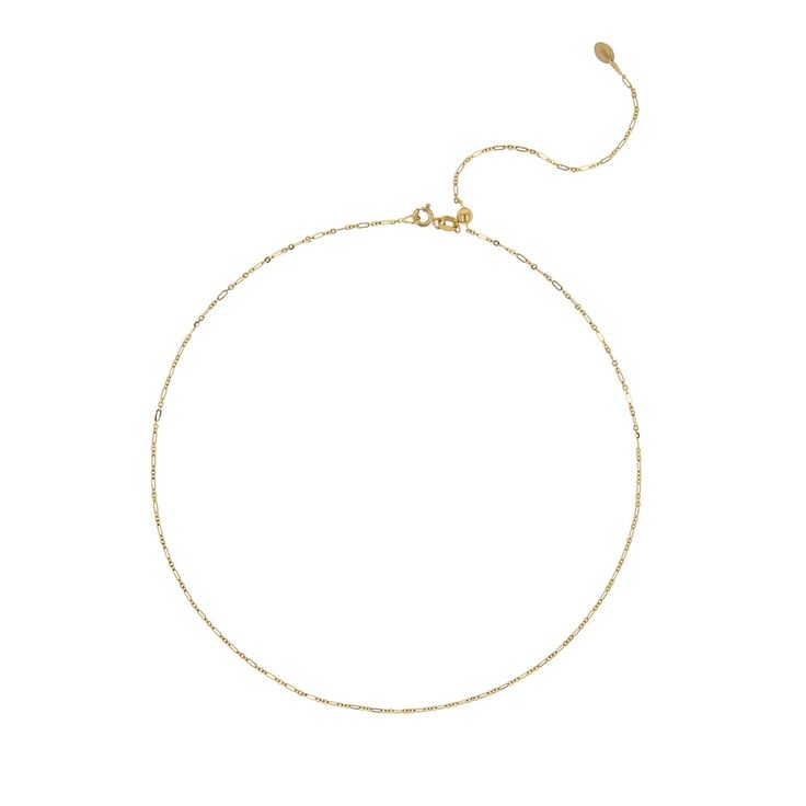 Yellow Gold Adjustable Chain Necklace