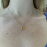 Yellow Gold Citrine and Diamond Necklace