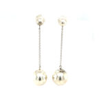 Estate: Sterling Silver Drop Ball Earrings