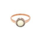 Estate: Rose Gold Opal Ring with Diamond Halo